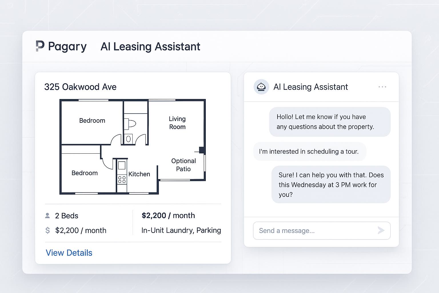 AI Leasing Assistant Interface